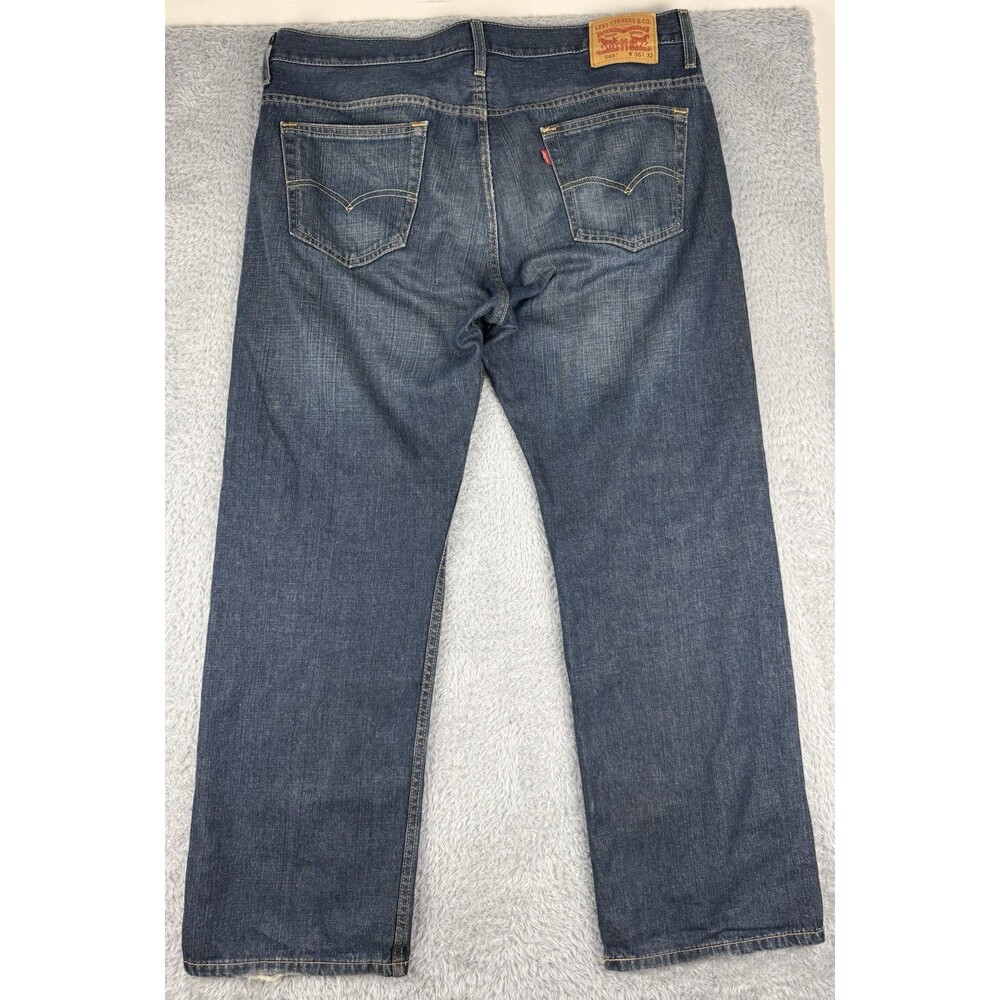 Levis 569 Loose Straight Jeans 36x32 Blue Denim Y2K Baggy Faded Wash Skater